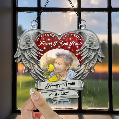 My Heart Not Ready Hanging Door - Memorial Hanging Door Acrylic - Personalized Custom Shape Window Hanging Acrylic