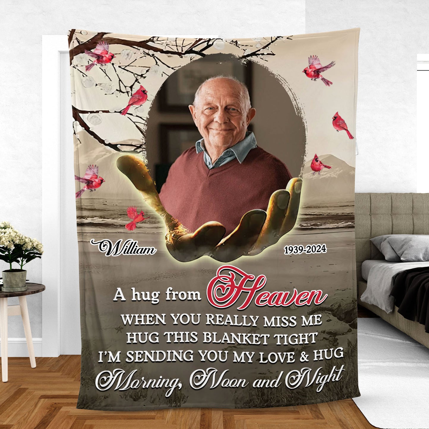 When You Really Miss Me Hug This Blanket Tight  - Memorial Personalized Custom Blanket - Christmas Gift, Sympathy Gift