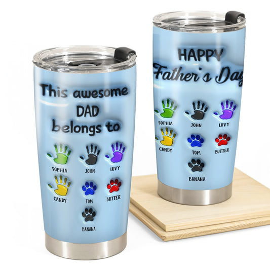 Happy Father's Day - Personalized Custom 3D Inflated Effect - Personalized Custom 20oz Tumbler