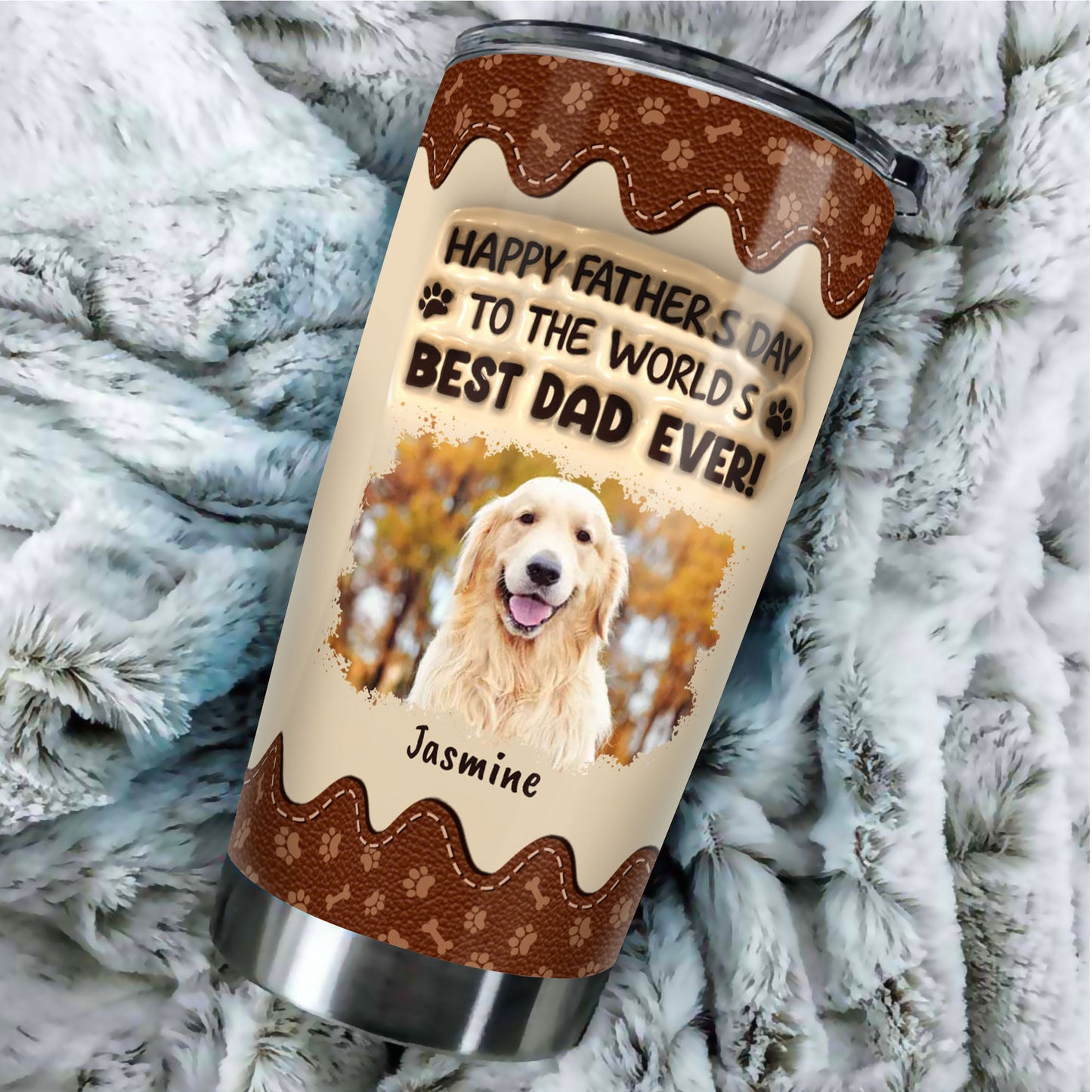 To The World's Best Dad - Personalized Custom 3D Inflated Effect - Personalized Custom 20oz Tumbler