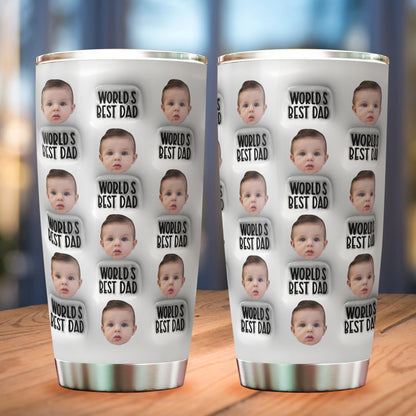 Custom photo Best Dad Ever - Personalized Custom 3D Inflated Effect - Personalized Custom 20oz Tumbler