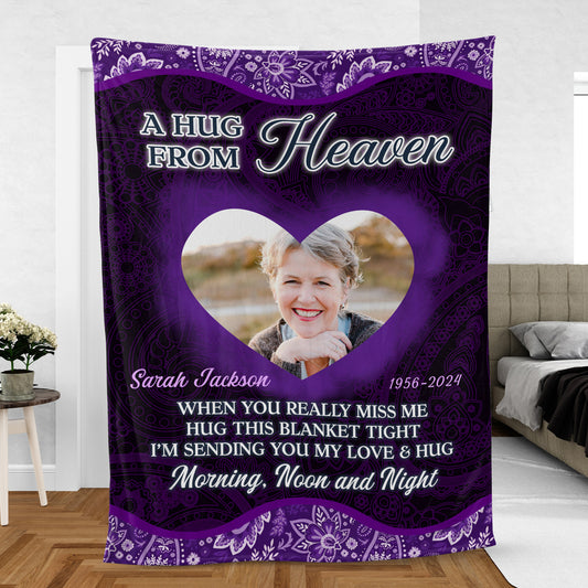 Hug This Blanket Tight - Personalize, Blanket, Memorial Gift - Memorial Personalized Custom Blanket - Christmas Gift, Sympathy Gift