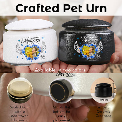 In Loving Memories Memorial Gift - Personalized Pet Urn - Modern Animal Ashes Cremation Urn - Gift for Loss of a Pet