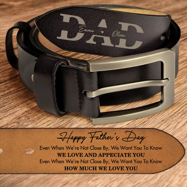 Happy Father's Day - Personalized Engraved Leather Belt