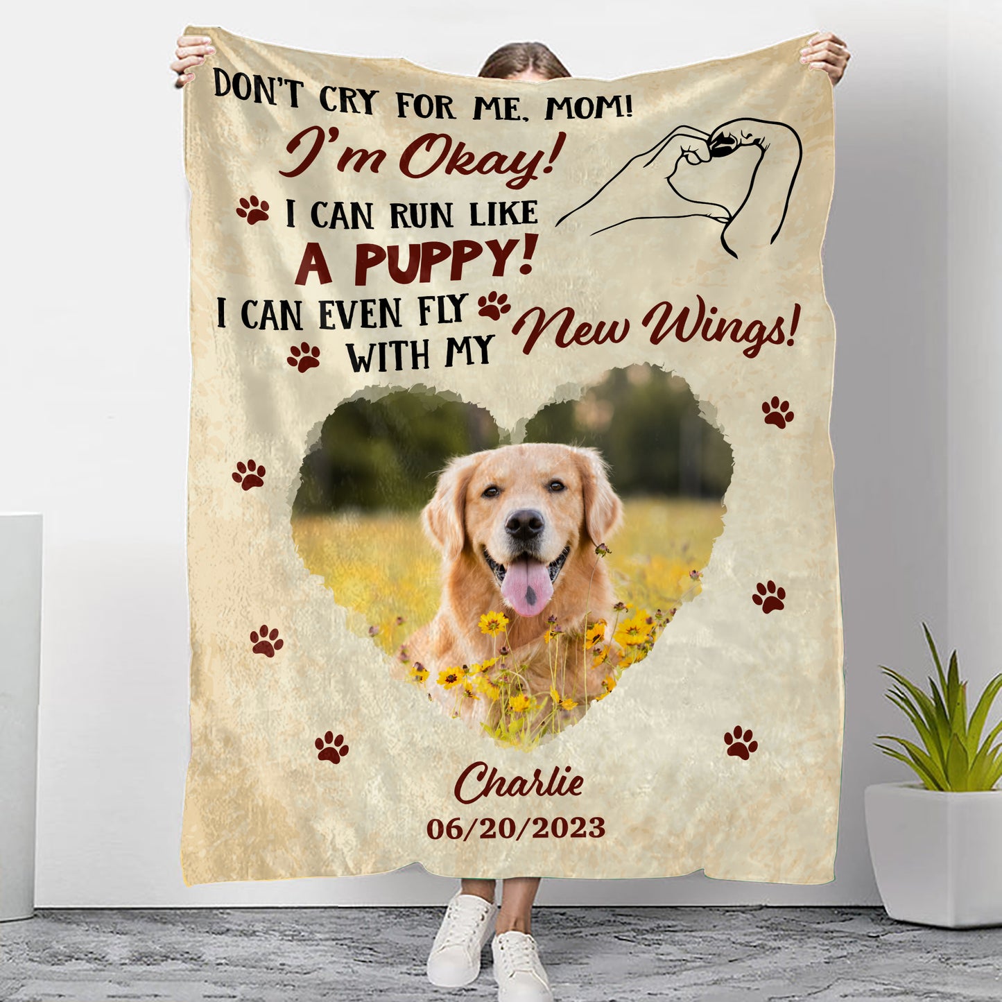 Don't Cry For Me - Memorial Personalized Custom Blanket - Christmas Gift, Sympathy Gift For Pet Owners, Pet Lovers