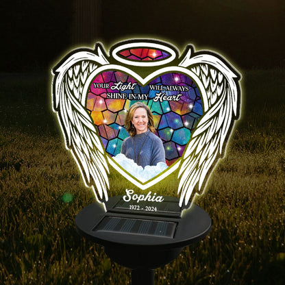 Your Light Will Always Shine - You Were My Favorite Hello - Personalized Photo Solar Light