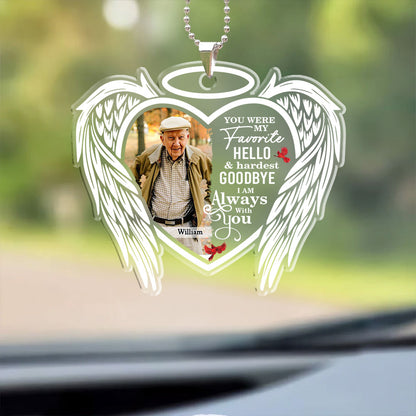 My Hardest Goodbye Memorial Car Acrylic - Personalized Car Photo Ornament