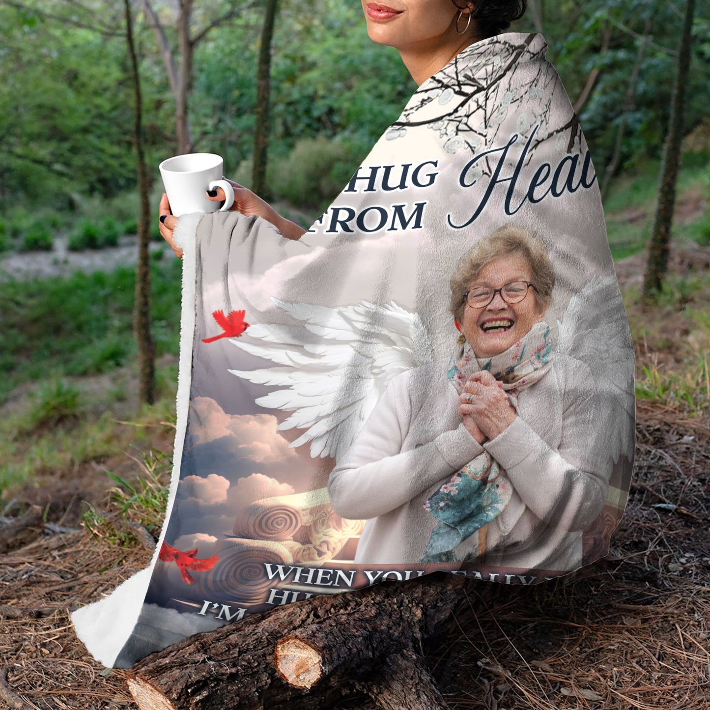 A Hug From Heaven - Memorial Personalized Custom Blanket - Christmas Gift, Sympathy Gift For Pet Owners, Pet Lovers