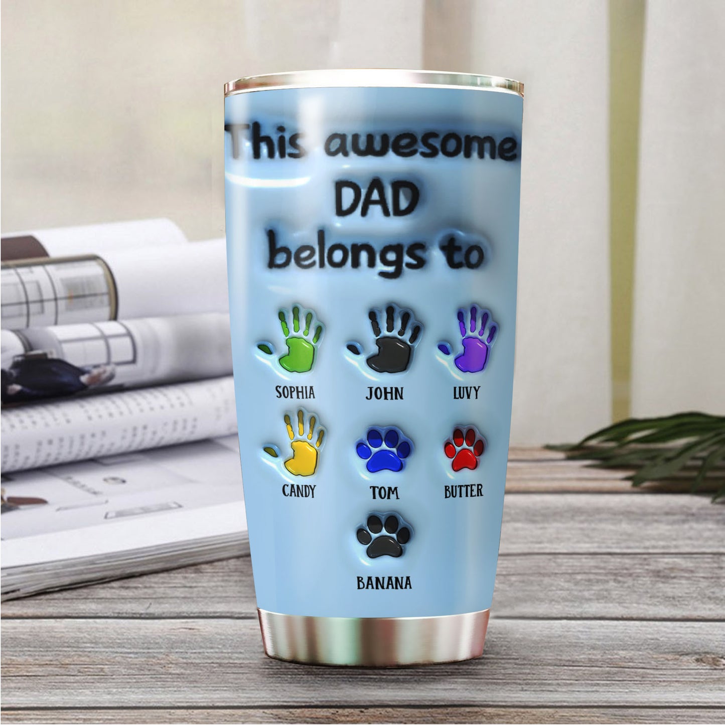 Happy Father's Day - Personalized Custom 3D Inflated Effect - Personalized Custom 20oz Tumbler