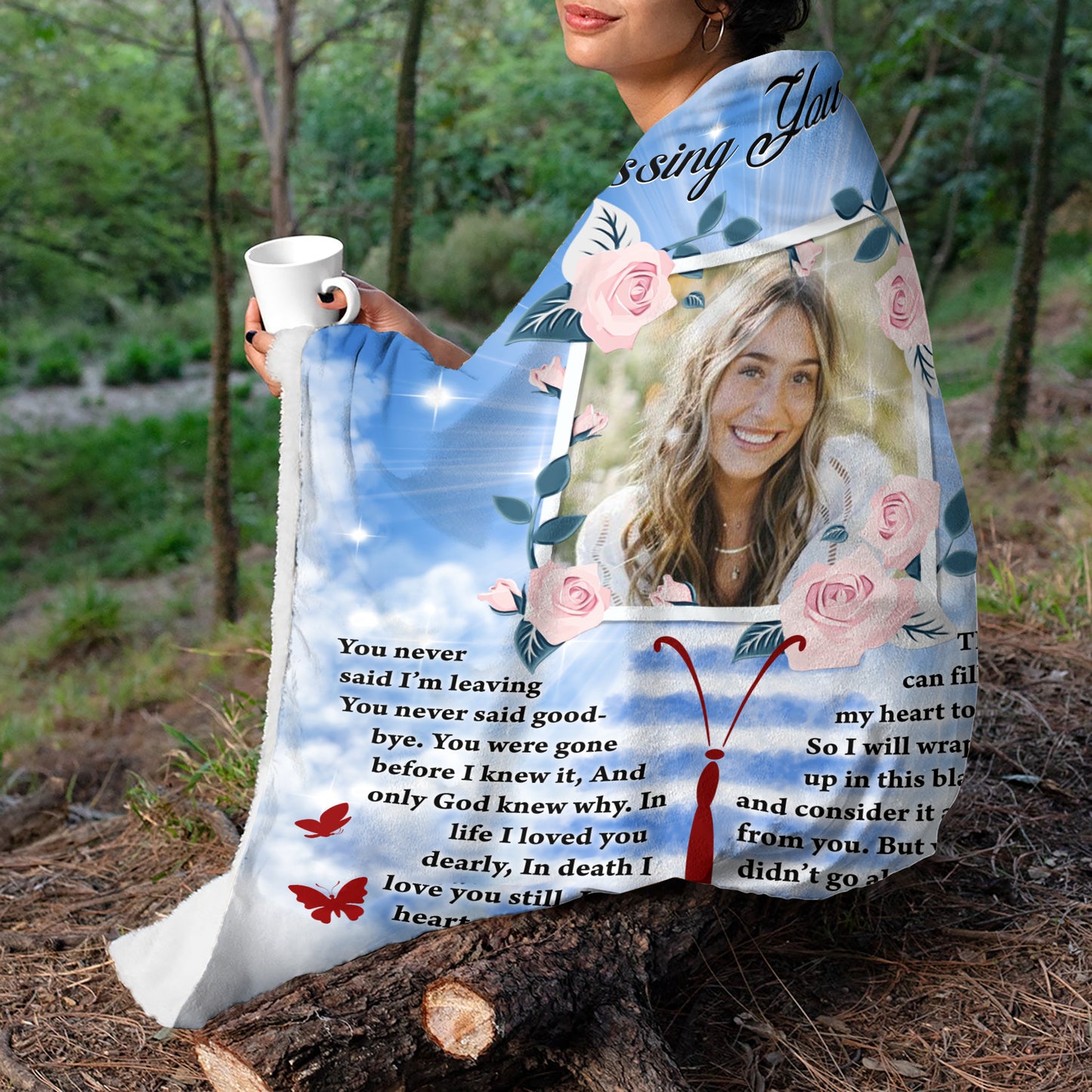 Missing You Always - Personalize, Blanket, Memorial Gift - Memorial Personalized Custom Blanket - Christmas Gift, Sympathy Gift