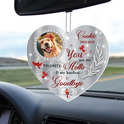 You Were My Hardest Goodbye Memorial Car Acrylic - Personalized Car Photo Ornament