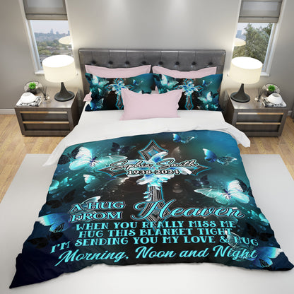 A Hug From Heaven Bedding Set - Memorial Personalized Custom Bedding Set - Christmas Gift, Sympathy Gift