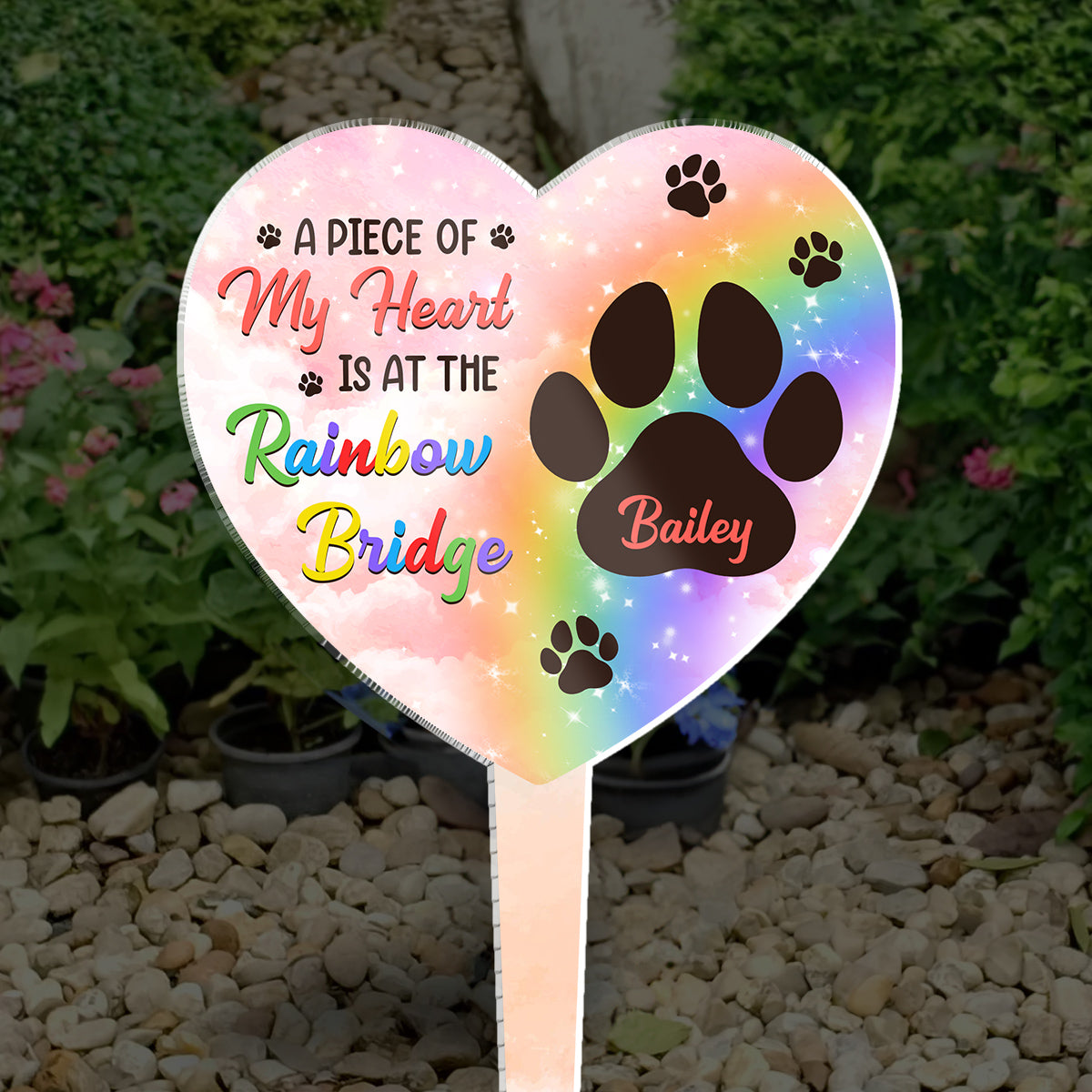 A Piece Of My Heart - Memorial Personalized Custom Acrylic Garden Stake