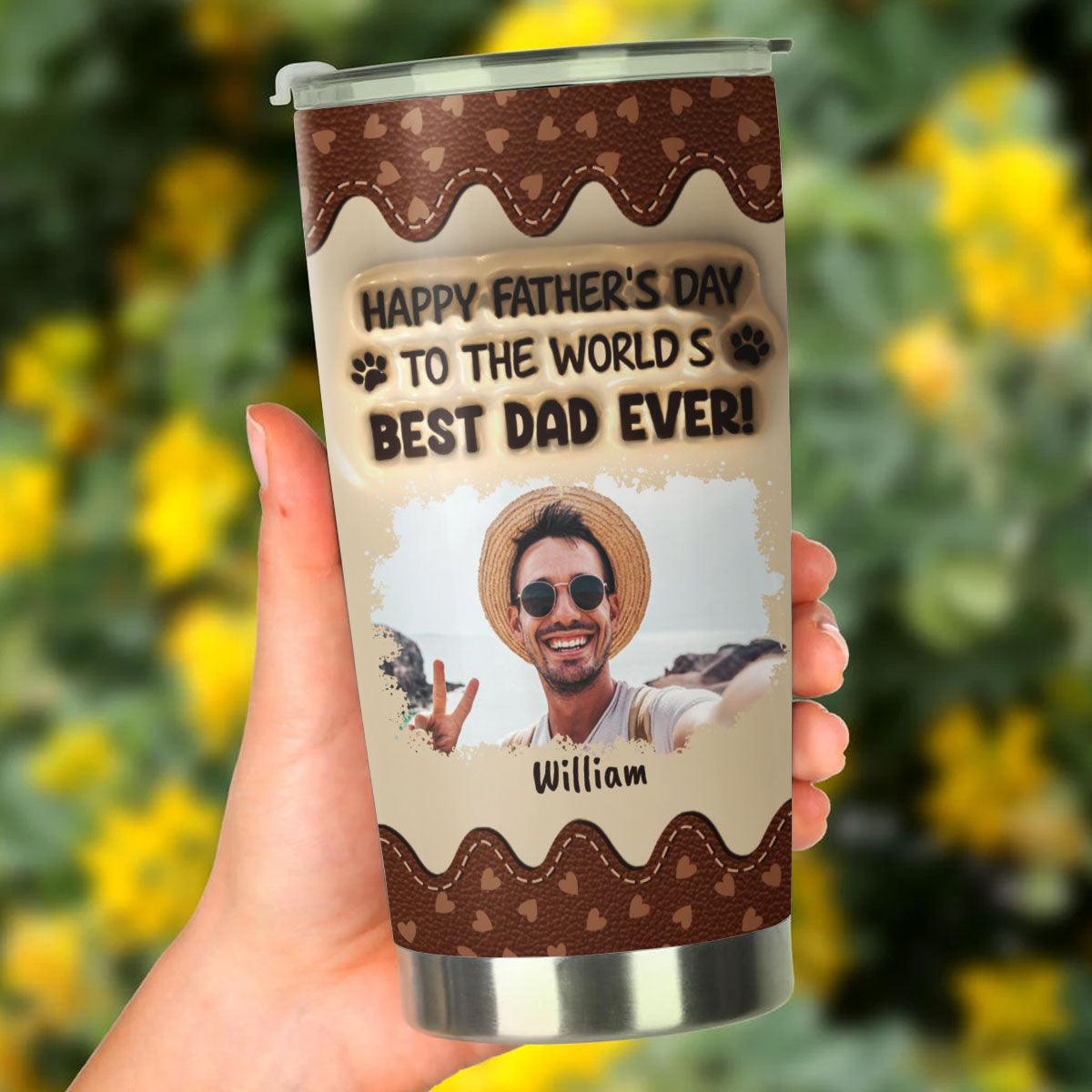 To The World's Best Dad - Personalized Custom 3D Inflated Effect - Personalized Custom 20oz Tumbler