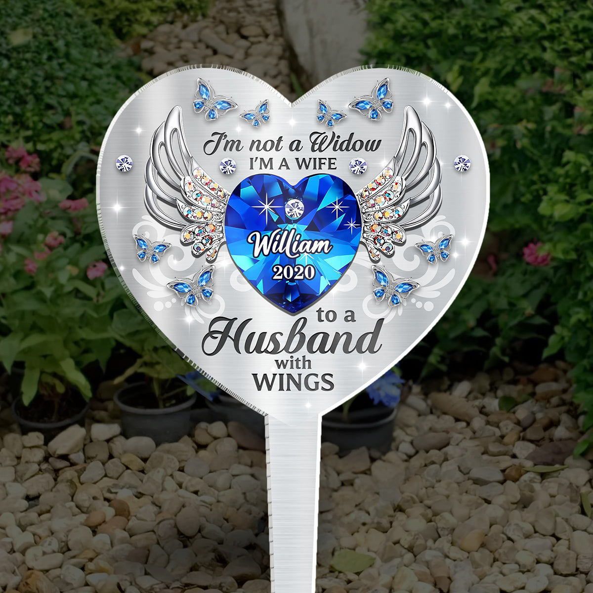 I am Not A Widow I am A Wife - Memorial Personalized Custom Acrylic Garden Stake