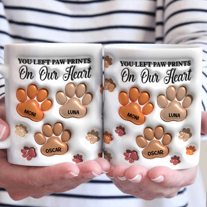 You Left Pawprints - Personalized Custom 3D Inflated Effect - Personalized Custom Mugs