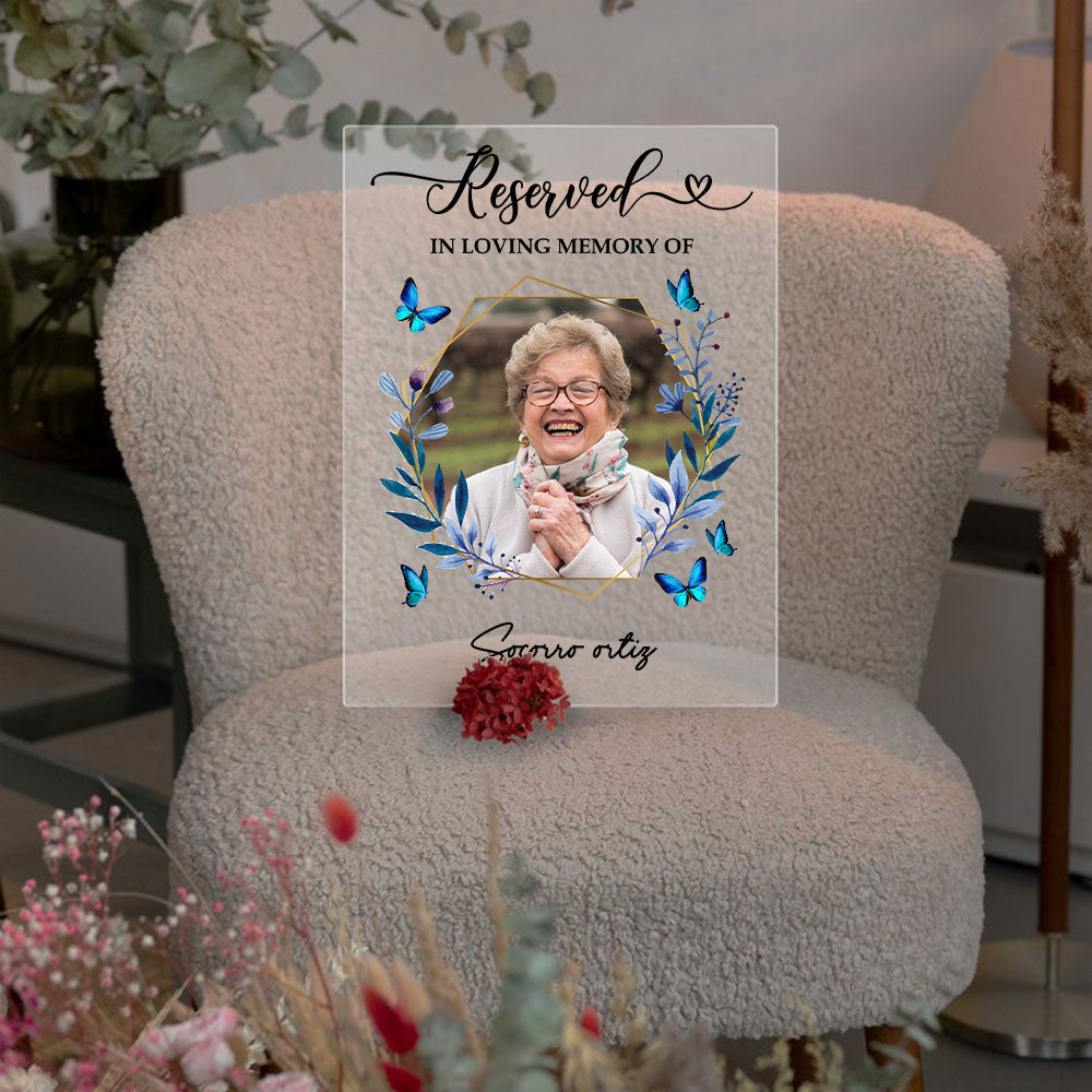 Reserved Memorial Sign Wedding Decor, Personalized Memorial Plaque Sympathy Gift, In Loving Memory Present, Custom Mother Memorial Plaque