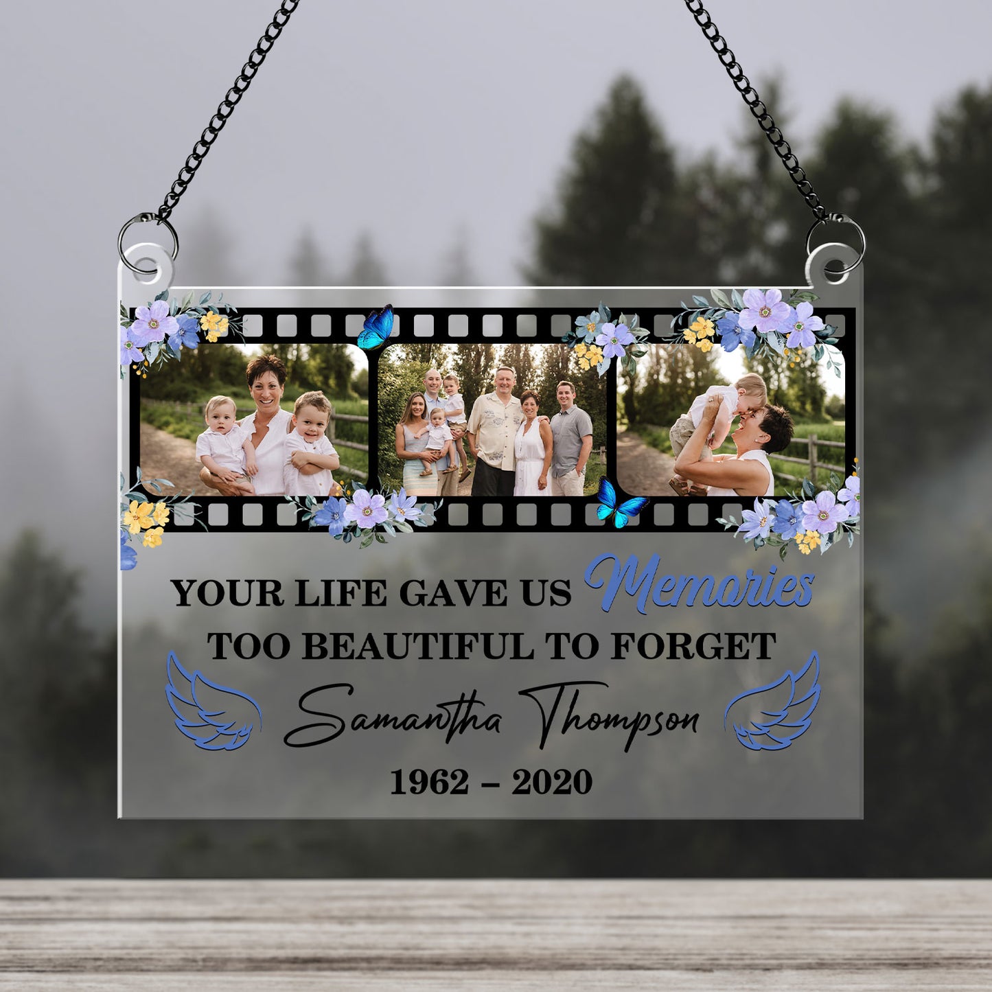 Your Life Gave Us Memories Memorial Hanging Door Acrylic - Personalized Custom Shape Window Hanging Acrylic