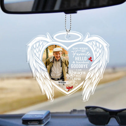 My Hardest Goodbye Memorial Car Acrylic - Personalized Car Photo Ornament