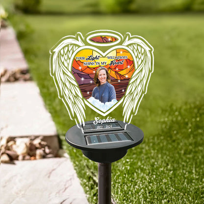 Your Light Will Always Shine - You Were My Favorite Hello - Personalized Photo Solar Light