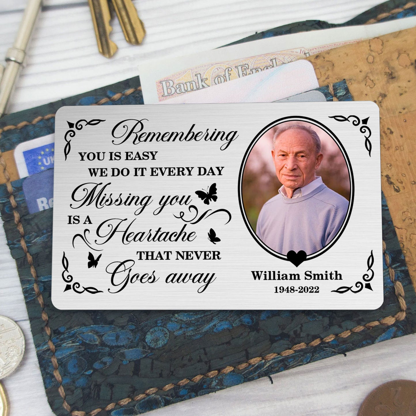 Missing You Every Day - Memorial Gift Ideas - Personalized Wallet Card