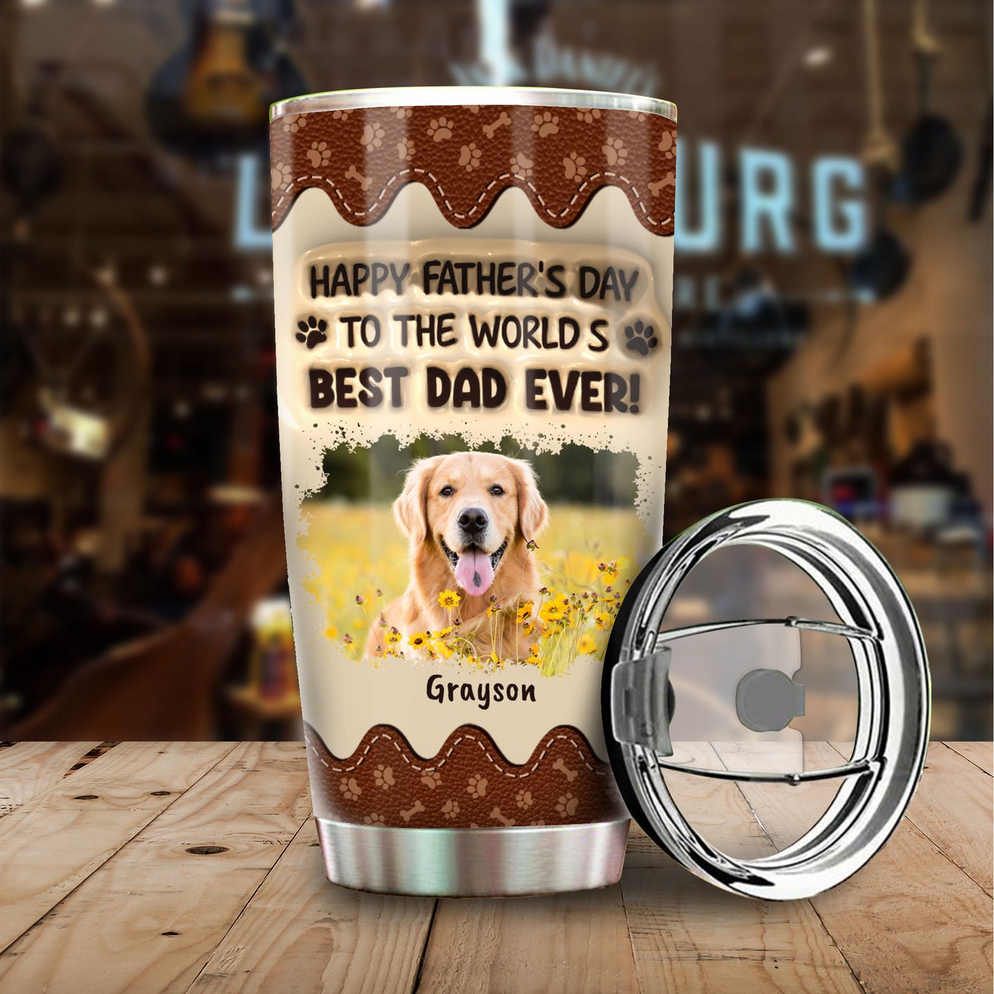 To The World's Best Dad - Personalized Custom 3D Inflated Effect - Personalized Custom 20oz Tumbler