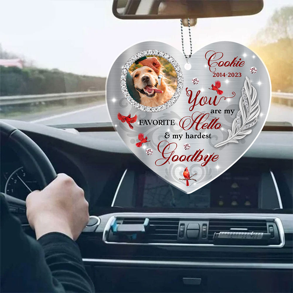 You Were My Hardest Goodbye Memorial Car Acrylic - Personalized Car Photo Ornament