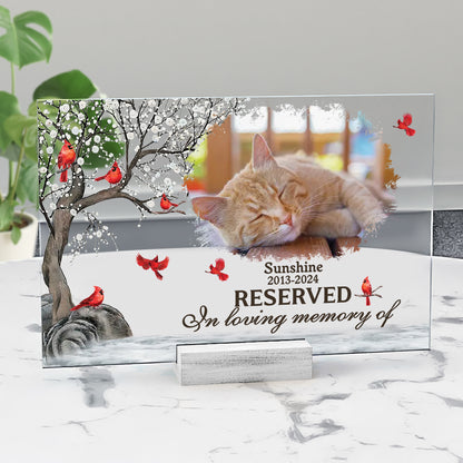 Cardinal Reserved Memorial -  Personalized Memorial Plaque Sympathy Gift, In Loving Memory Present, Custom Mother Memorial Plaque