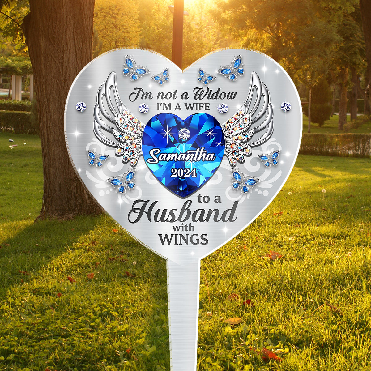 I am Not A Widow I am A Wife - Memorial Personalized Custom Acrylic Garden Stake