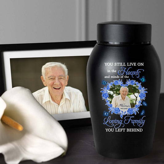 In Loving Family Urn- Personalized Photo Urn - Modern Ashes Urn