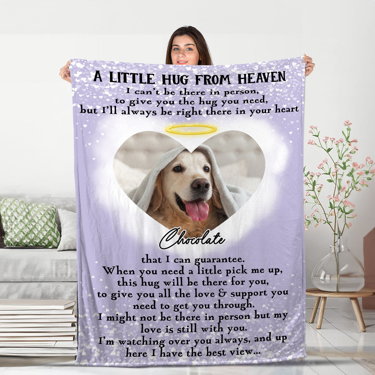 A Little Heart From Heaven - Memorial Personalized Custom Blanket - Christmas Gift, Sympathy Gift For Pet Owners, Pet Lovers