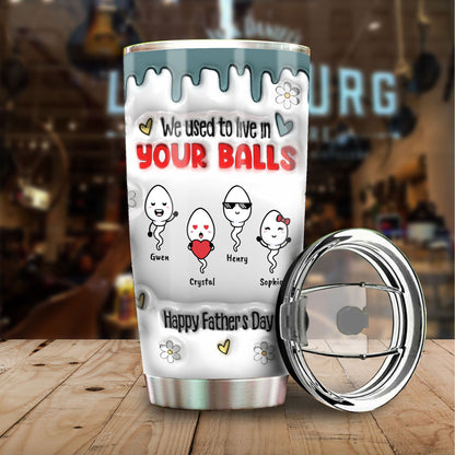 Happy Father's Day Dad - Personalized Custom 3D Inflated Effect - Personalized Custom 20oz Tumbler