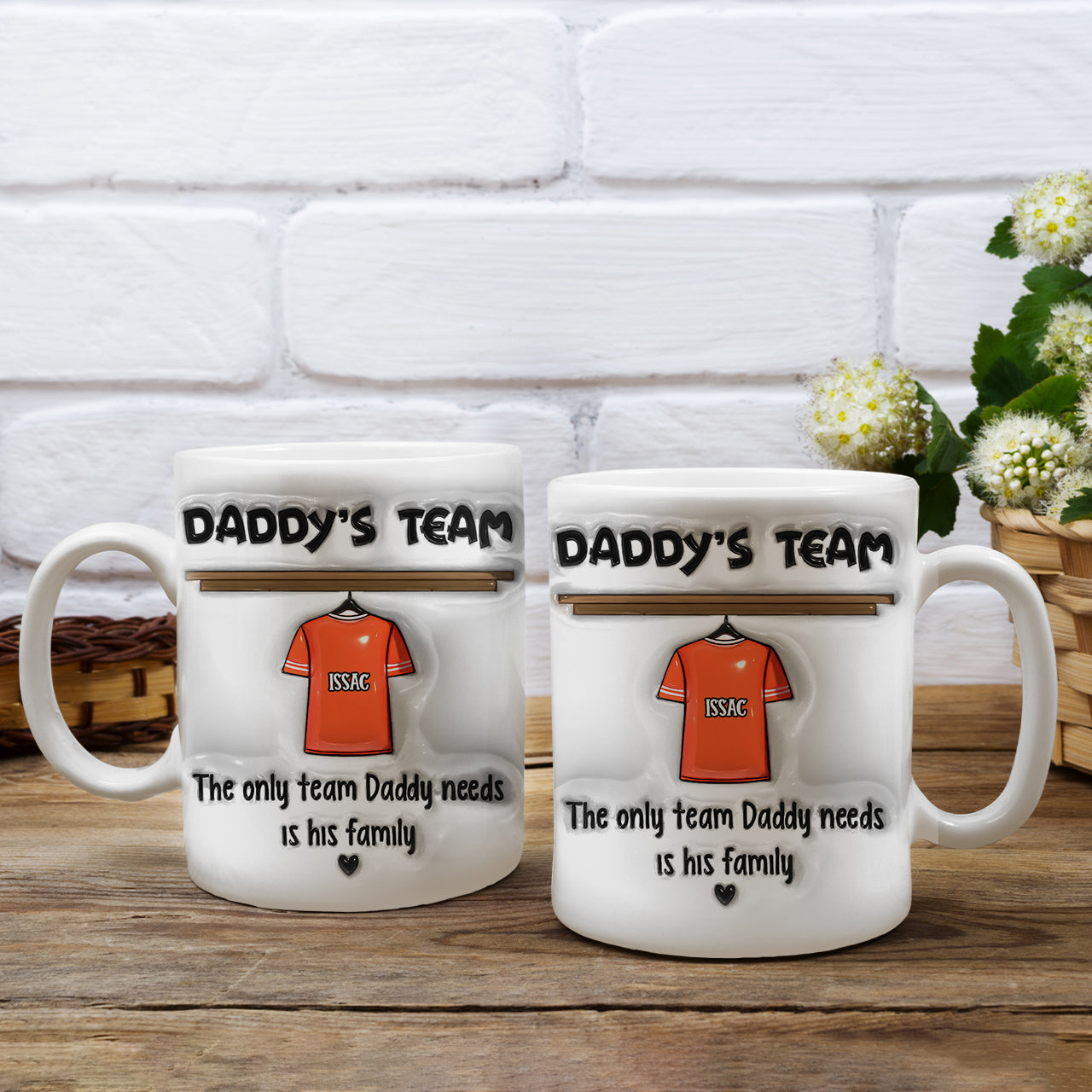 Daddy's Team - Personalized Custom 3D Inflated Effect - Personalized Custom Mugs