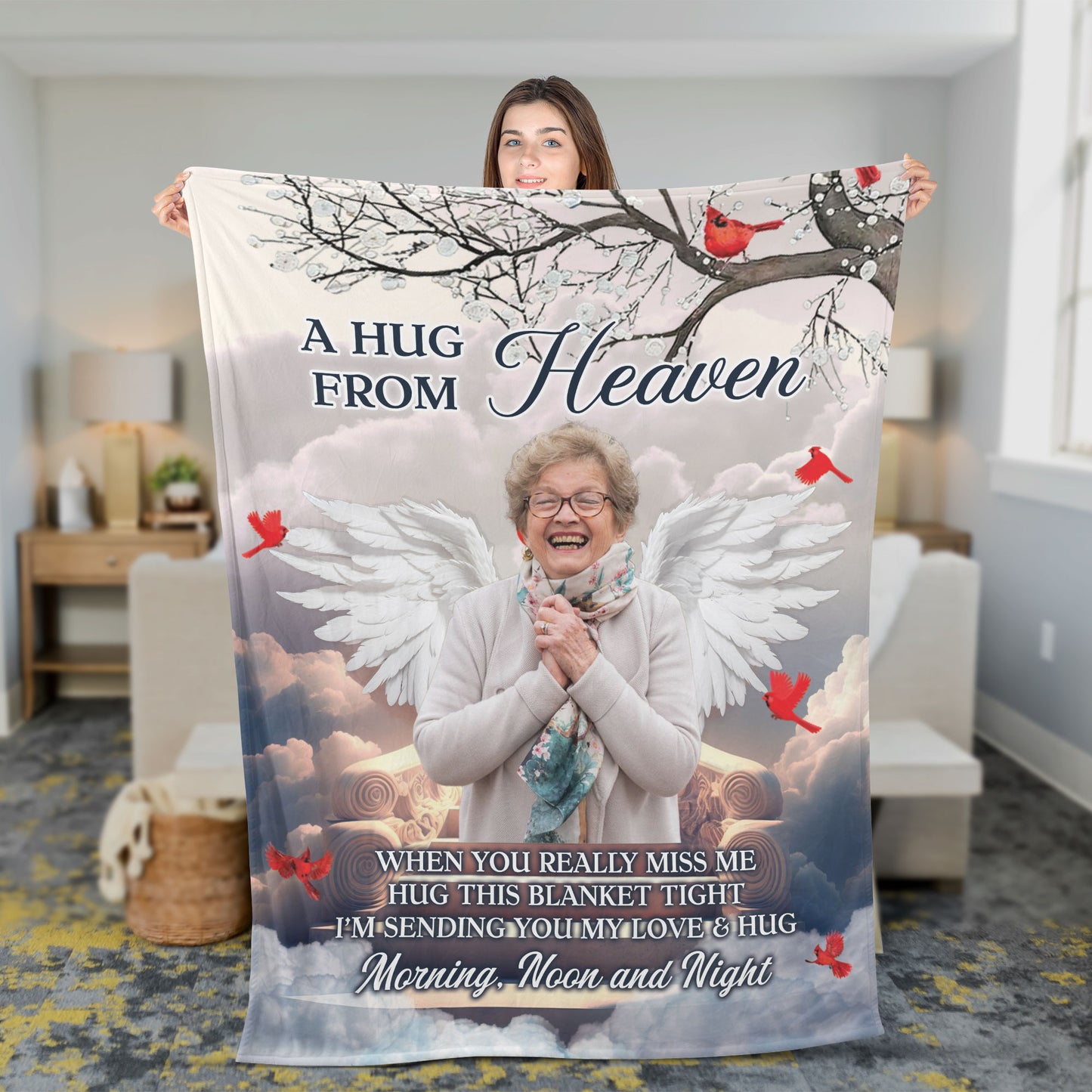 A Hug From Heaven - Memorial Personalized Custom Blanket - Christmas Gift, Sympathy Gift For Pet Owners, Pet Lovers