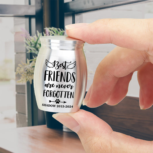 Best Friends Are Never Forgotten - Mini Keepsake Urn for Ashes - Memorial Keepsake - Memorial Gift