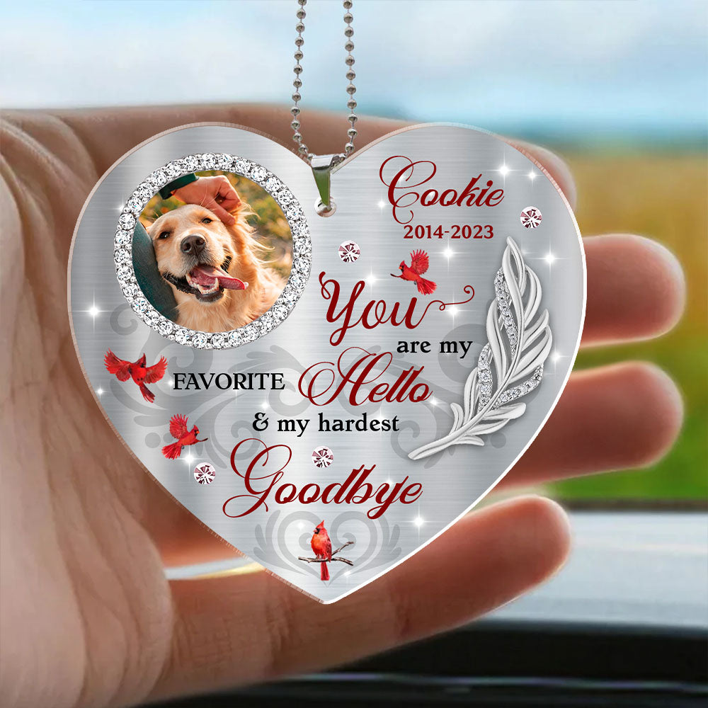 You Were My Hardest Goodbye Memorial Car Acrylic - Personalized Car Photo Ornament