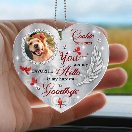 You Were My Hardest Goodbye Memorial Car Acrylic - Personalized Car Photo Ornament