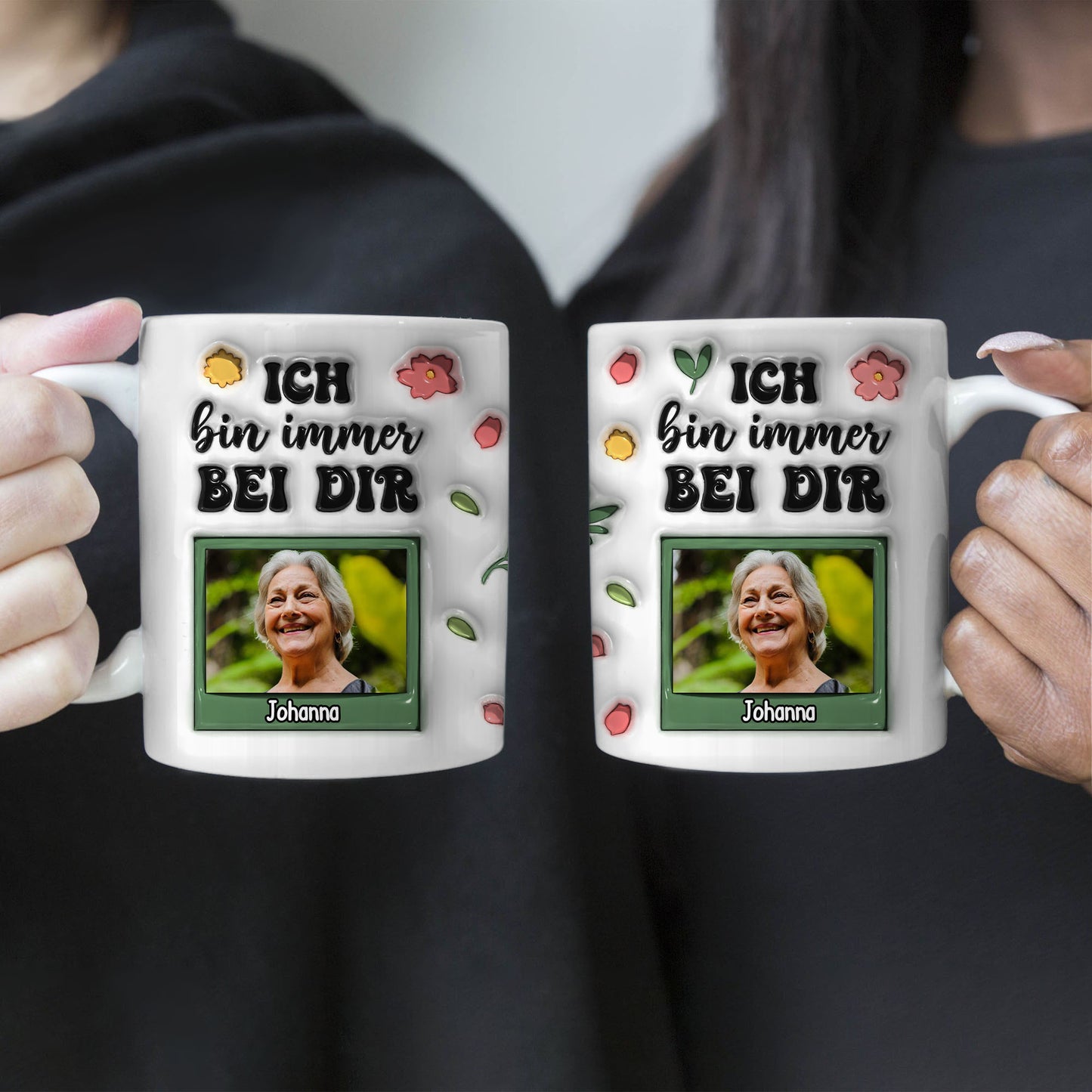 Ich bin immer bei dir  - Personalized Custom 3D Inflated Effect - Personalized Custom Mugs