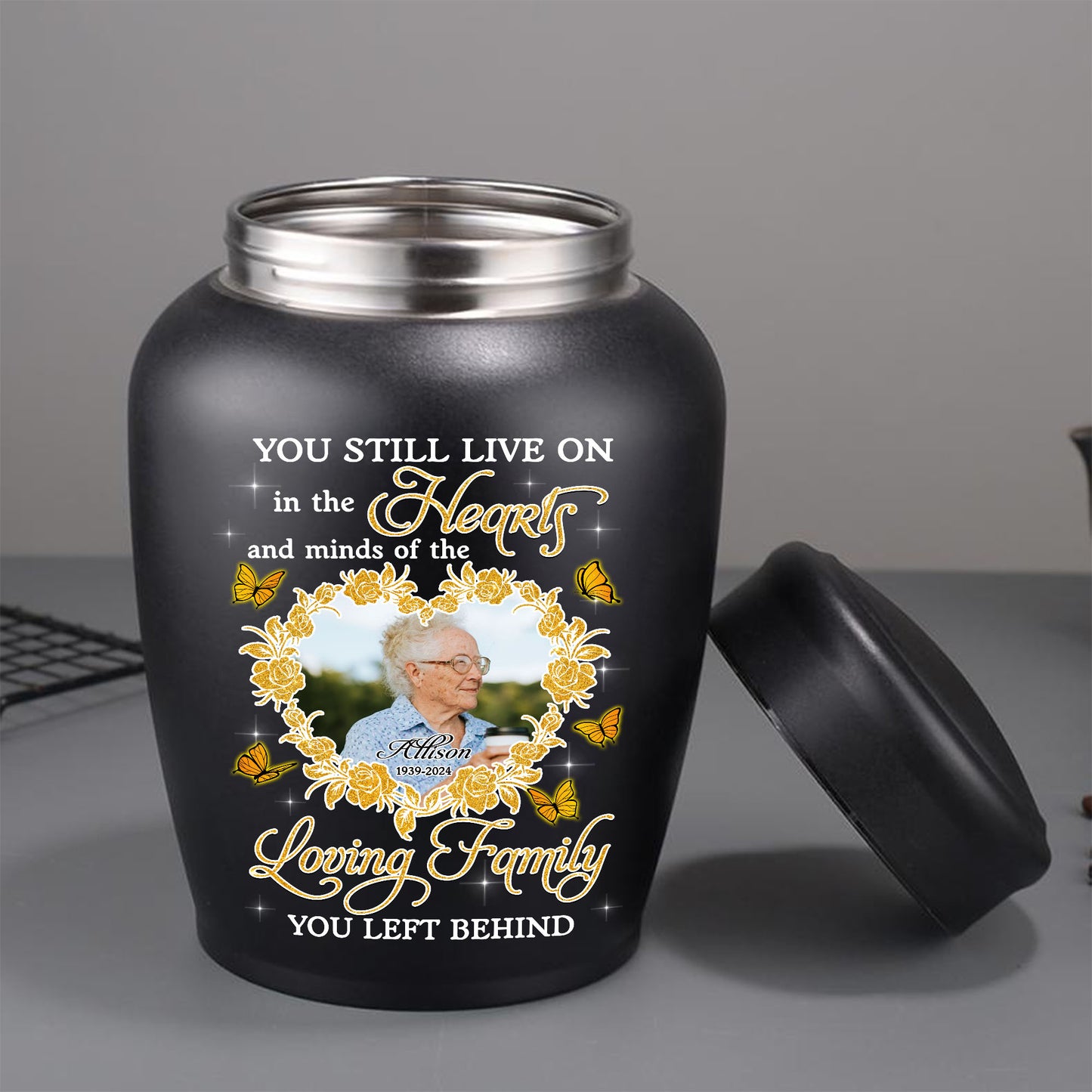 In Loving Family Big Urn - Keepsake Urn for Ashes - Stainless Steel Big Urns