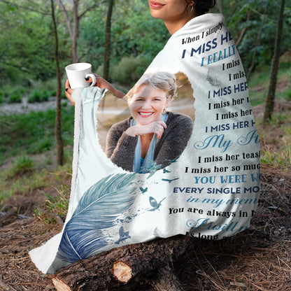 I Miss Your Smile Miss Your Voice - Memorial Personalized Custom Blanket - Christmas Gift, Sympathy Gift