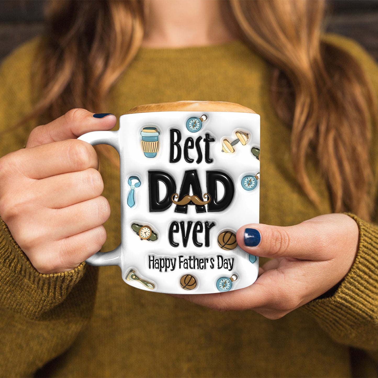 Best Dad Ever Ever - Personalized Custom 3D Inflated Effect - Personalized Custom Mugs