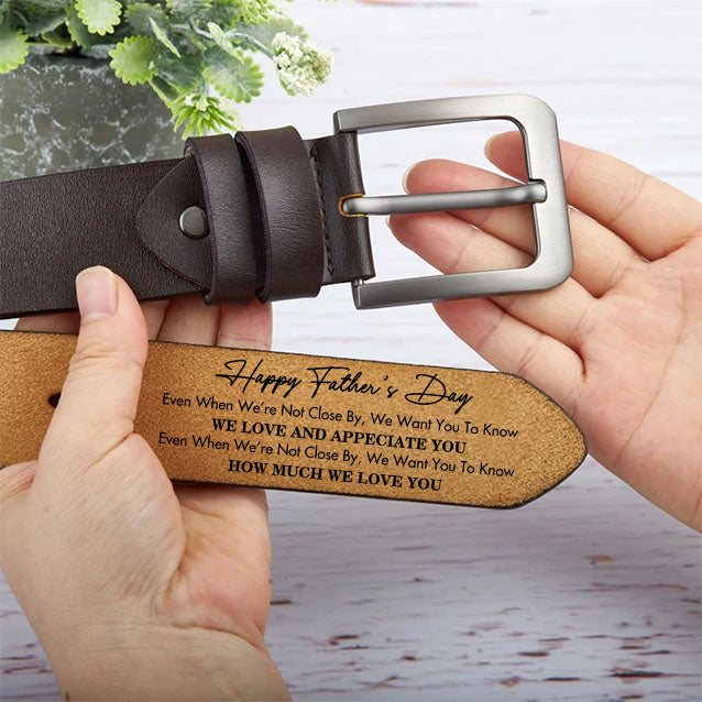 Happy Father's Day - Personalized Engraved Leather Belt