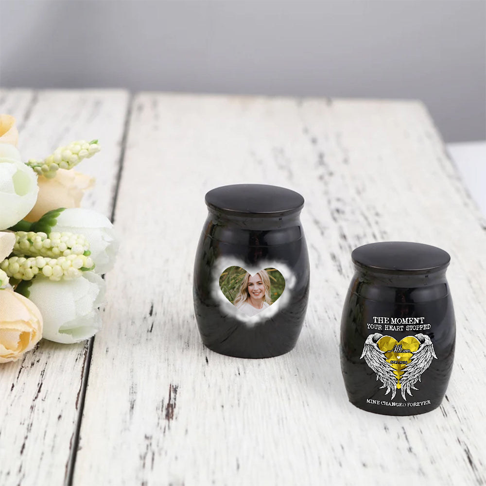 The Moment Your Heart Stopped - Mini Keepsake Urn for Ashes - Memorial Keepsake - Memorial Gift