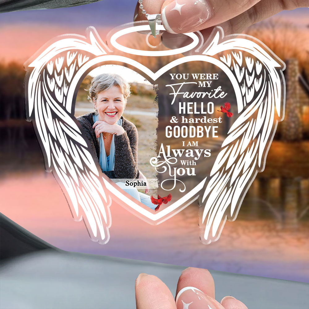 My Hardest Goodbye Memorial Car Acrylic - Personalized Car Photo Ornament