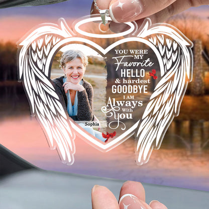 My Hardest Goodbye Memorial Car Acrylic - Personalized Car Photo Ornament