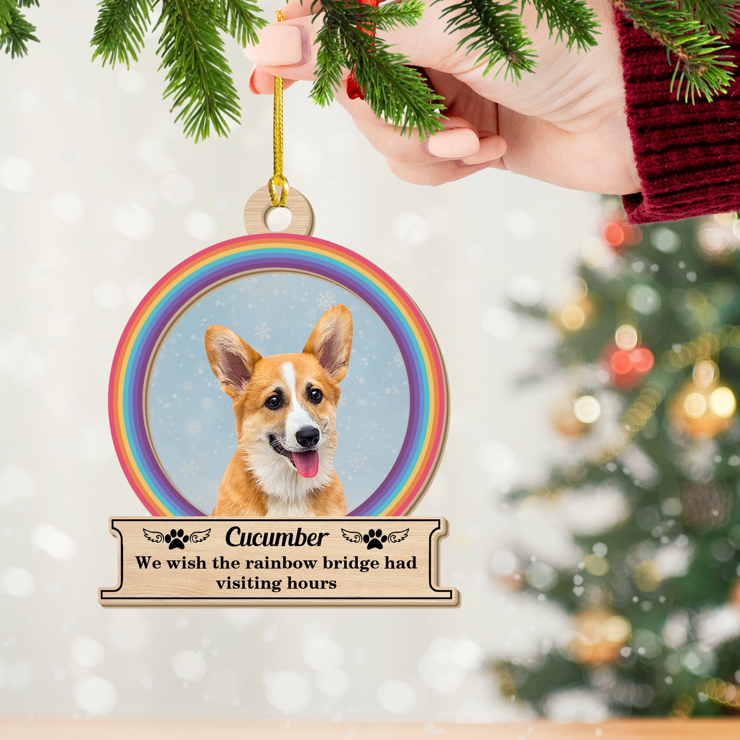 Rainbow Bridge - Memorial Suncatcher - Dog Memorial - Personalized Custom Suncatcher Ornament