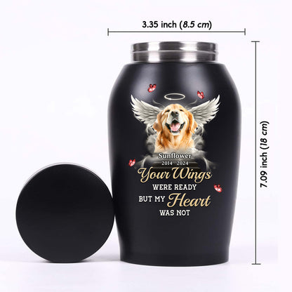 Your Wings Were Ready Memorial Urn - Personalized Photo Urn - Modern Ashes Urn