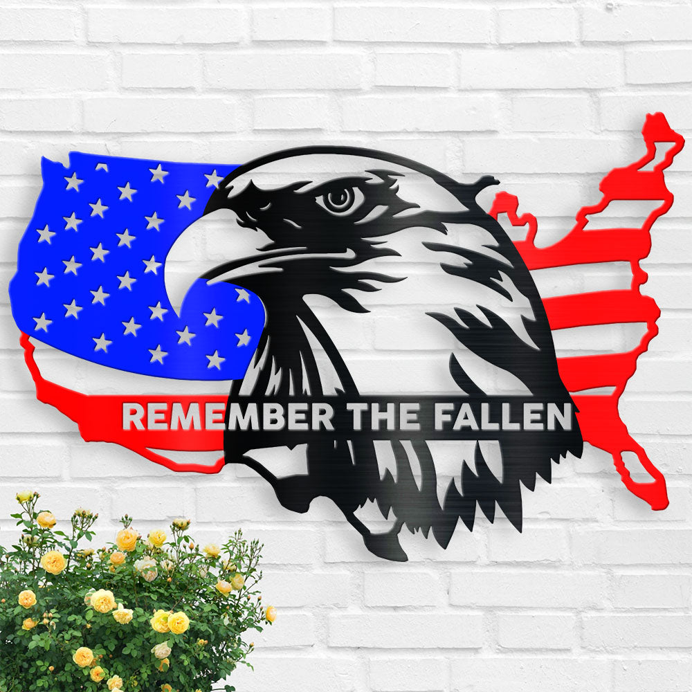 Remember The Fallen Metal Wall Art - Personalized Metal Sign Wall Decor