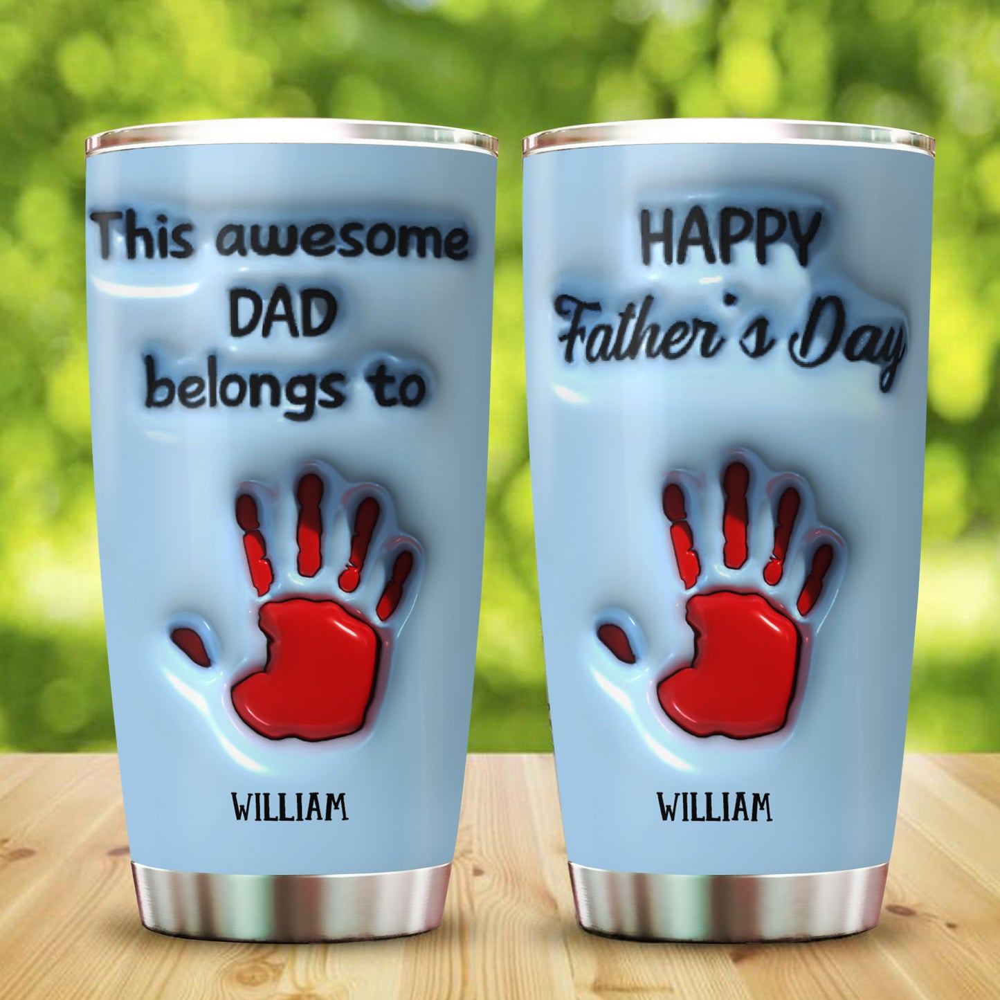 Happy Father's Day - Personalized Custom 3D Inflated Effect - Personalized Custom 20oz Tumbler