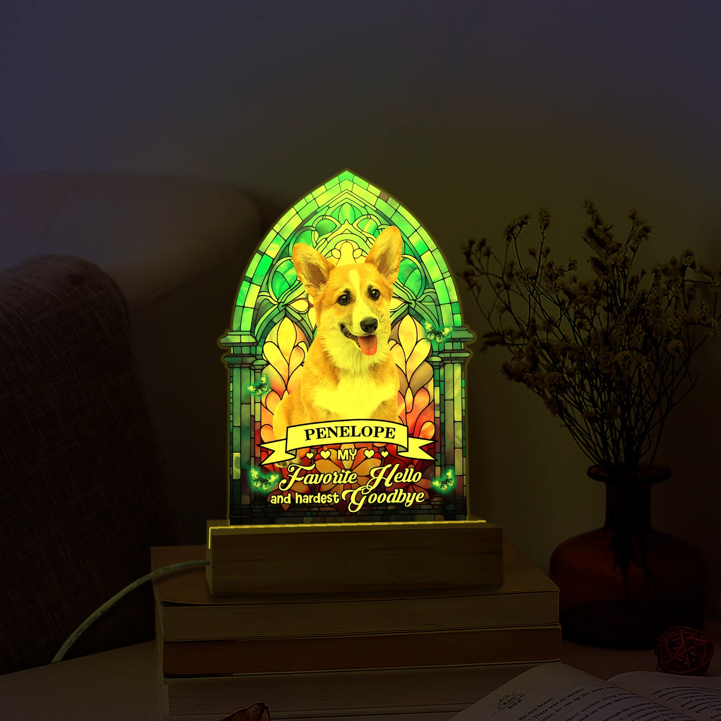 My Favorite Hello and Hardest Goodbye - Memorial Personalized Custom Heart Shaped 3D LED Light - Sympathy Gift For Family Members